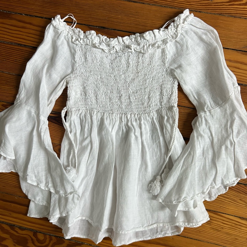 White Off-Shoulder Women's Top